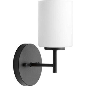 Progress Lighting Replay Collection 1-Light Etched White Glass Glass Modern Bath